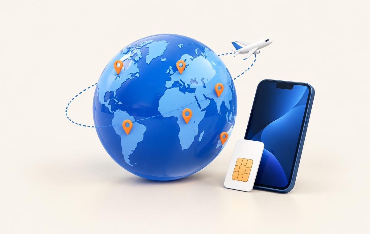 A globe marking destinations covered by Zyesims