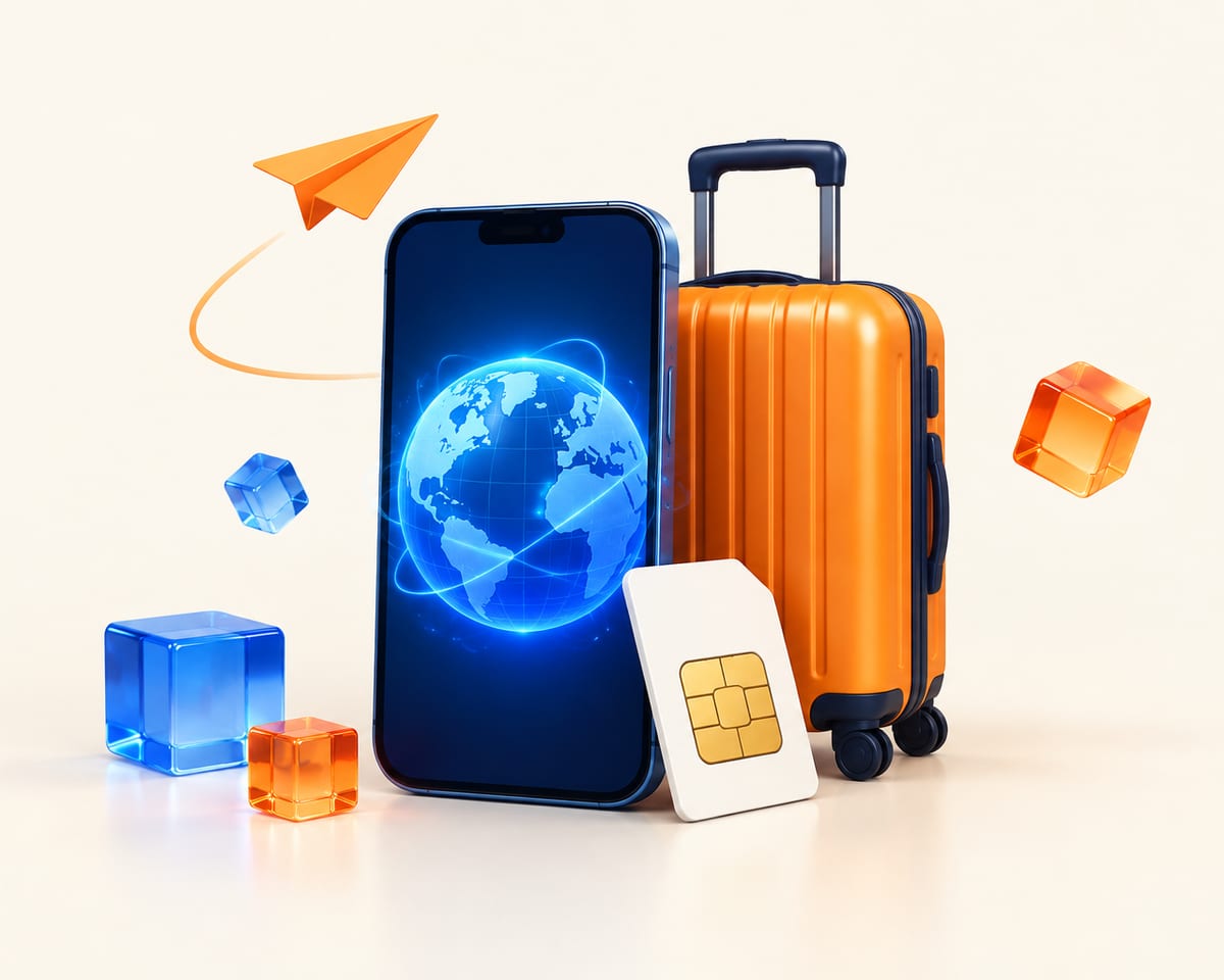 Travelers connecting with eSIM