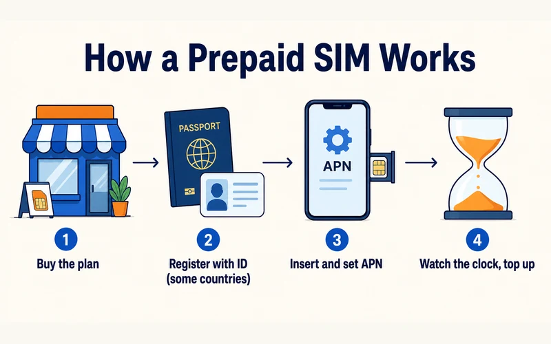 How a prepaid SIM works, from buying the plan through to topping up