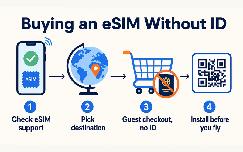 Four steps to buy an eSIM without showing ID