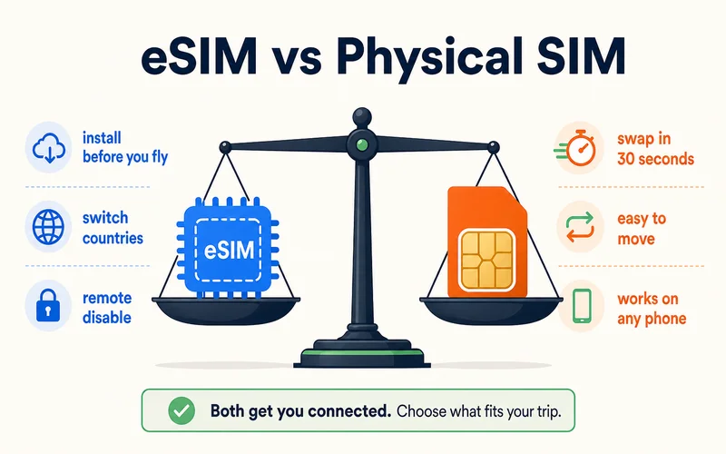 eSIM vs physical SIM, weighed honestly