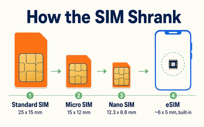 How the SIM shrank from standard to eSIM