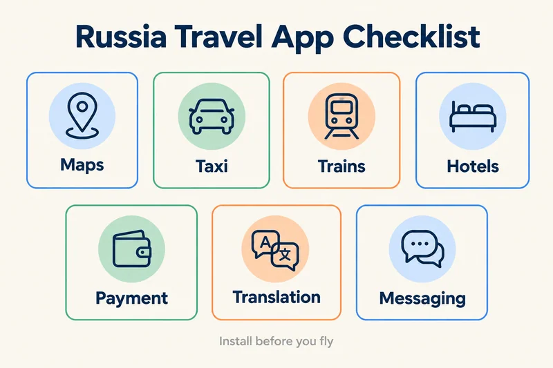 Checklist of travel apps to install before a trip to Russia