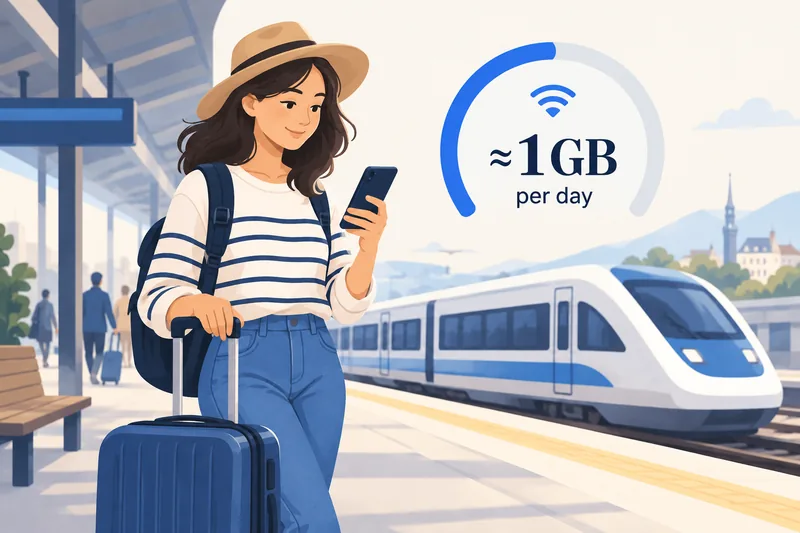 Kebanyakan pengembara menggunakan kira-kira 1 GB data mudah alih sehari