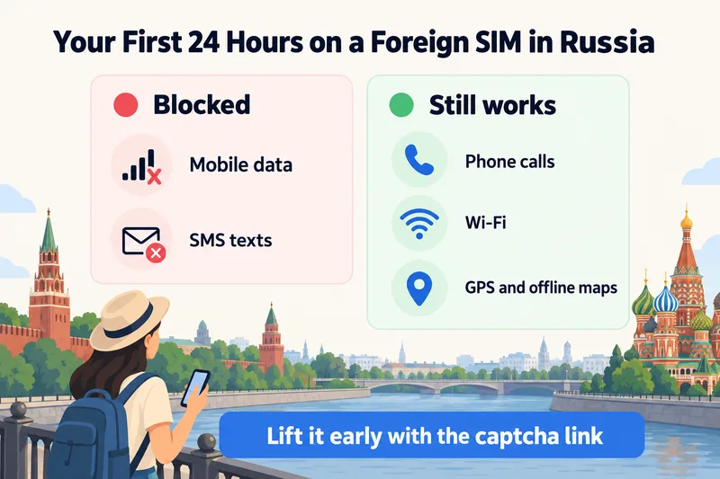 What is blocked and what still works during Russia's 24-hour block on foreign SIMs