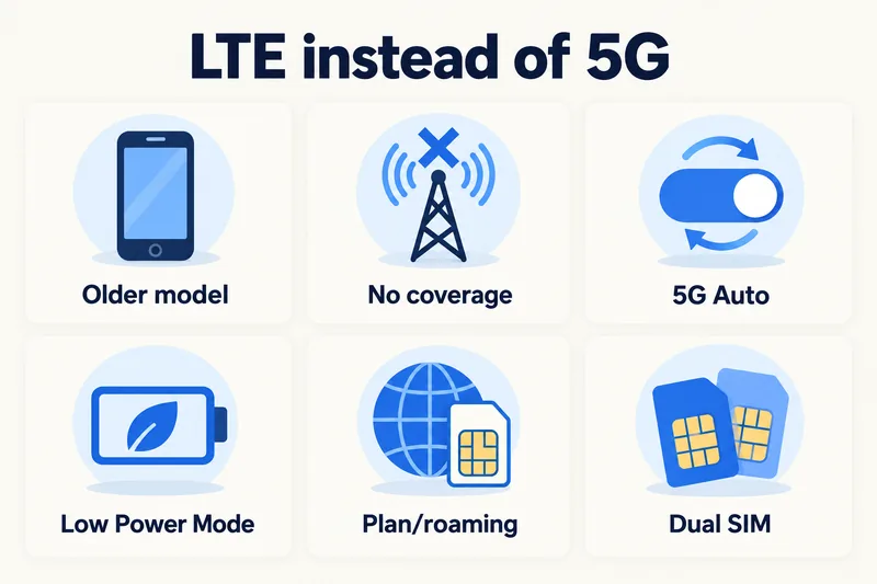 iPhoneで5GではなくLTEが表示される理由