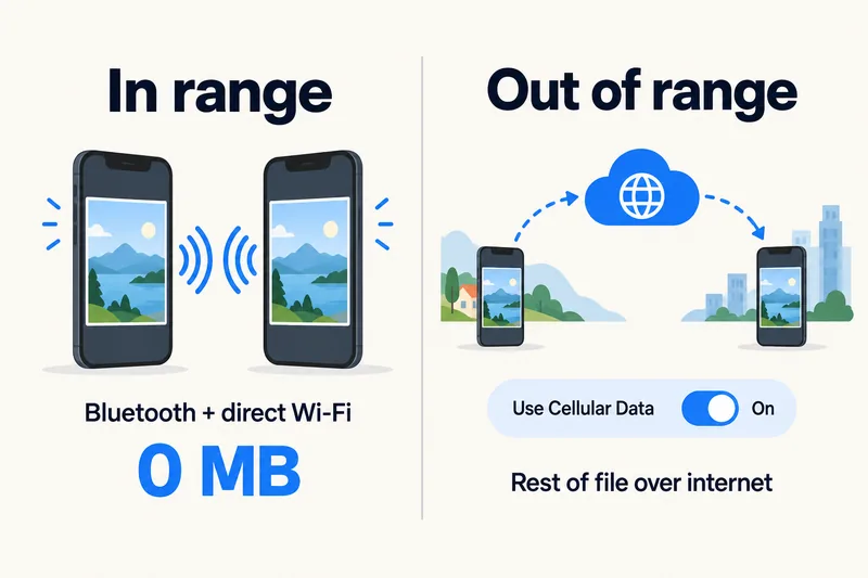 Quando AirDrop usa i dati mobili dopo iOS 17.1