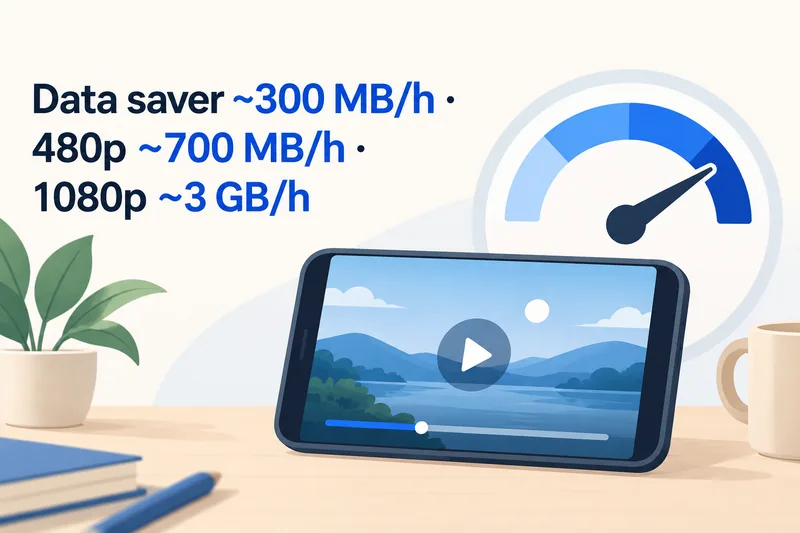 Berapa banyak data yang digunakan YouTube sejam bagi setiap kualiti video