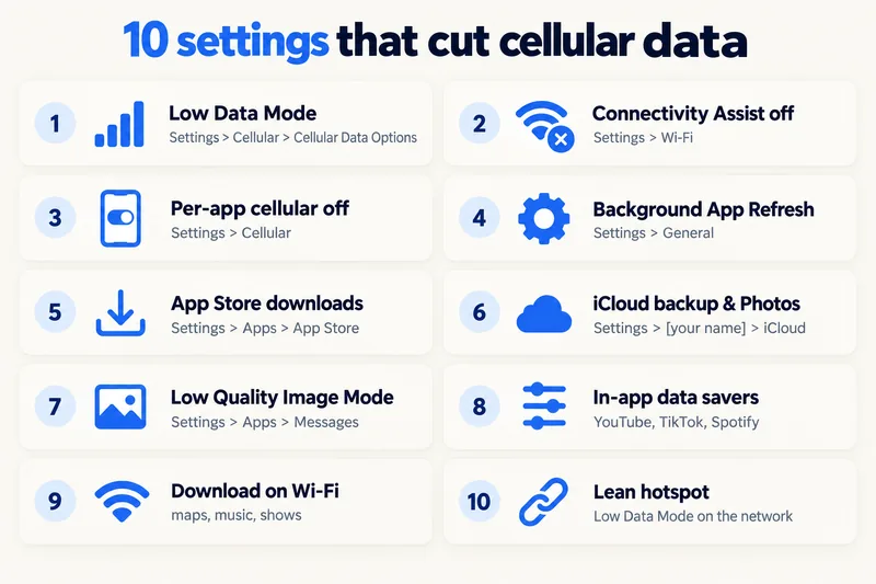 Diez ajustes del iPhone que reducen el consumo de datos móviles