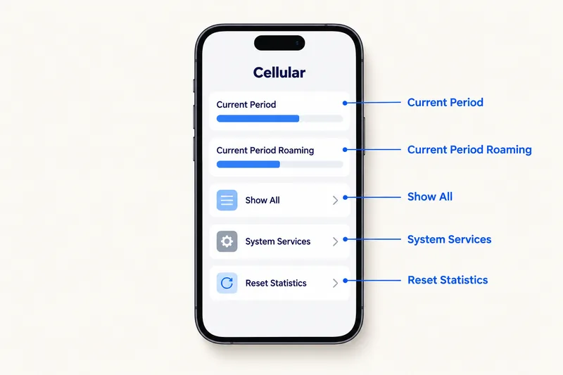 Maksud setiap angka pada skrin Selular iPhone