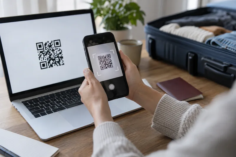 Installing a Russia travel eSIM from a QR code at home before the flight